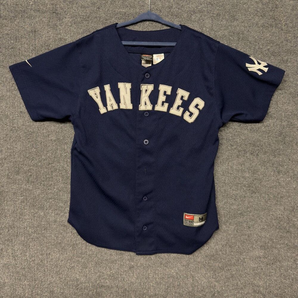 Vintage Nike Team New York Yankees Jersey Youth 12-14 Derek Jeter #2 MLB Captain